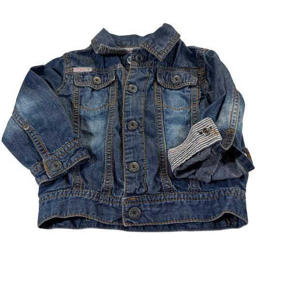 GUESS Baby Girl 24M Denim Jacket 100% Cotton - Picture 1 of 5